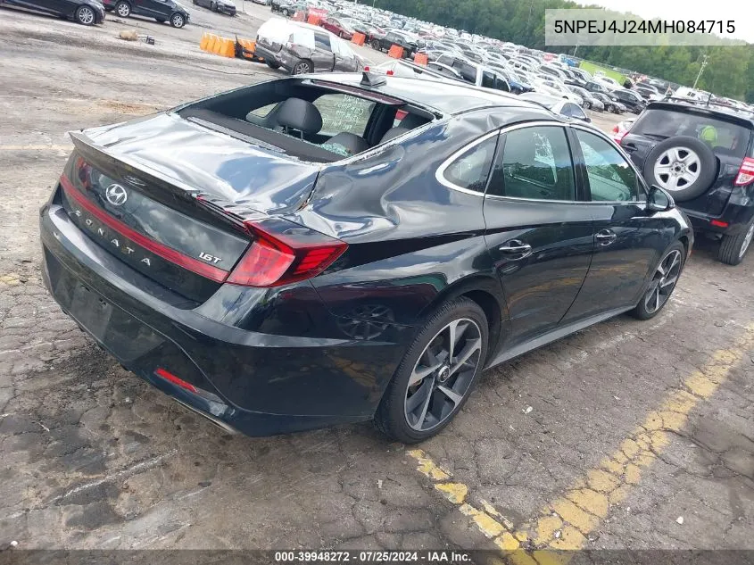 2021 Hyundai Sonata Sel Plus VIN: 5NPEJ4J24MH084715 Lot: 39948272