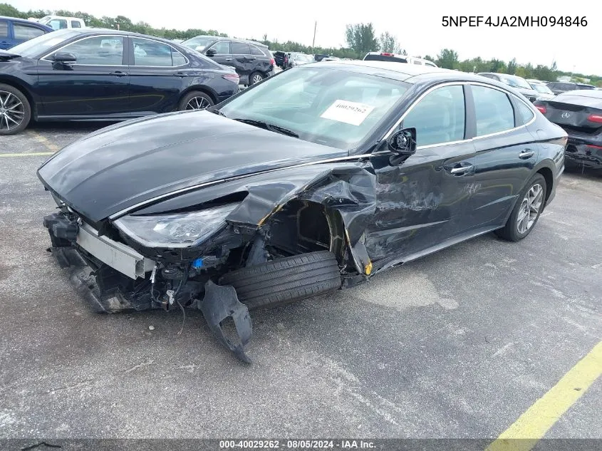 5NPEF4JA2MH094846 2021 Hyundai Sonata Sel