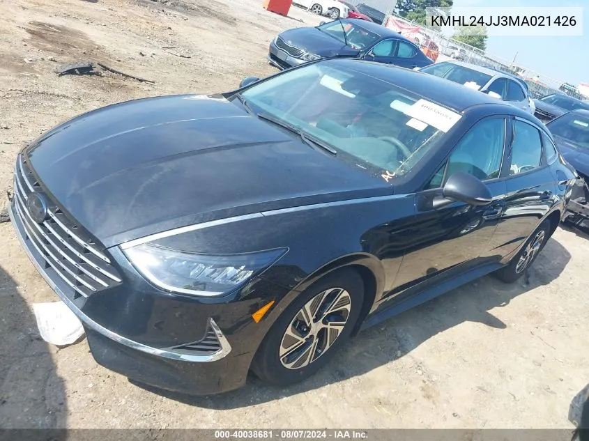 2021 Hyundai Sonata Blue VIN: KMHL24JJ3MA021426 Lot: 40038681