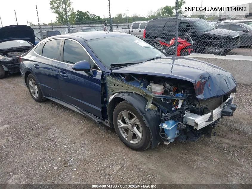 5NPEG4JA6MH114092 2021 Hyundai Sonata Se