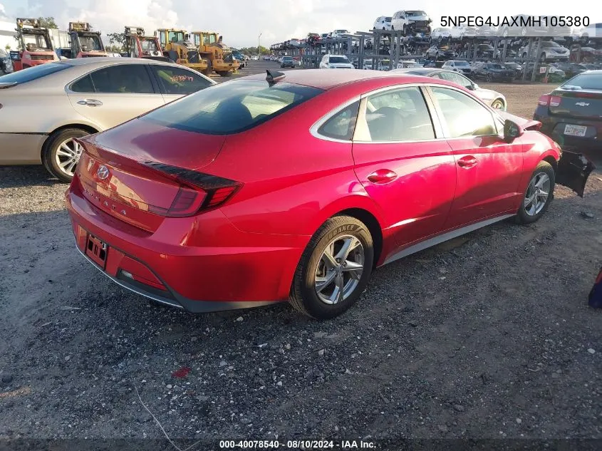 2021 Hyundai Sonata Se VIN: 5NPEG4JAXMH105380 Lot: 40078540