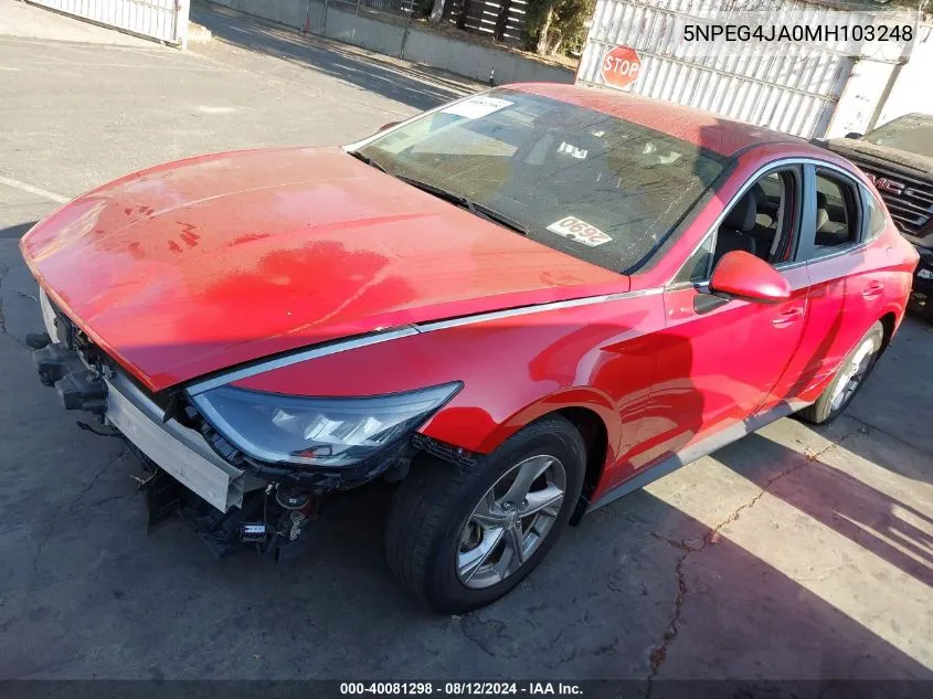 2021 Hyundai Sonata Se VIN: 5NPEG4JA0MH103248 Lot: 40081298