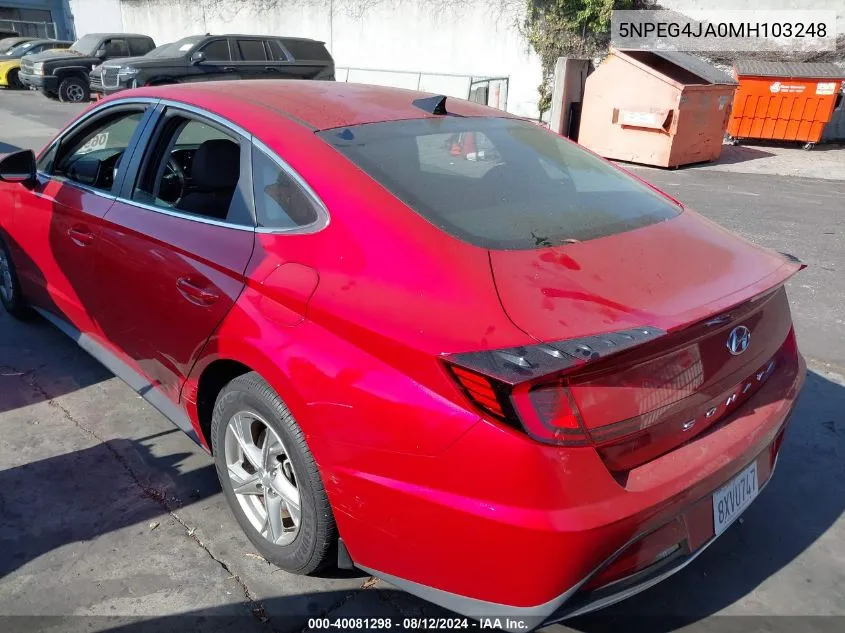 5NPEG4JA0MH103248 2021 Hyundai Sonata Se