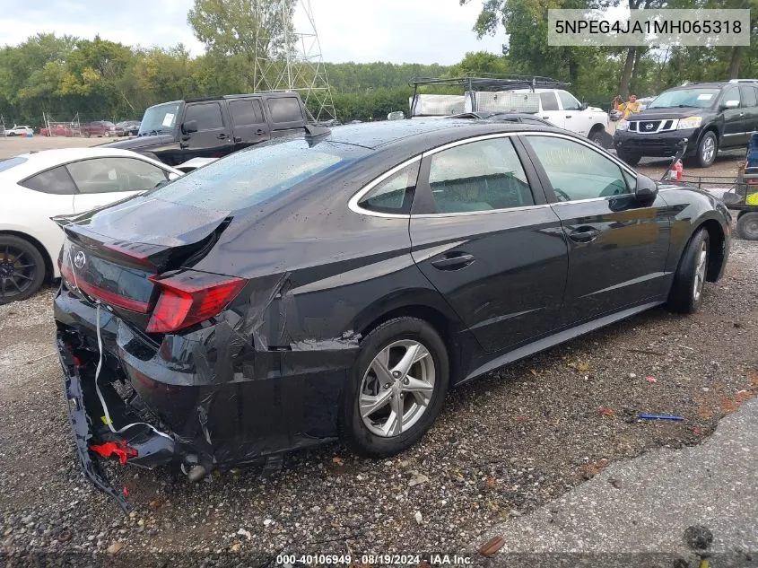 2021 Hyundai Sonata Se VIN: 5NPEG4JA1MH065318 Lot: 40106949