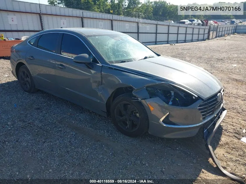 2021 Hyundai Sonata Se VIN: 5NPEG4JA7MH070166 Lot: 40118559