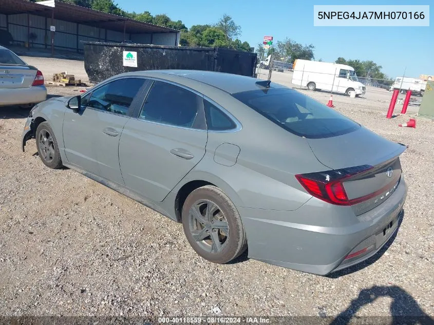 2021 Hyundai Sonata Se VIN: 5NPEG4JA7MH070166 Lot: 40118559