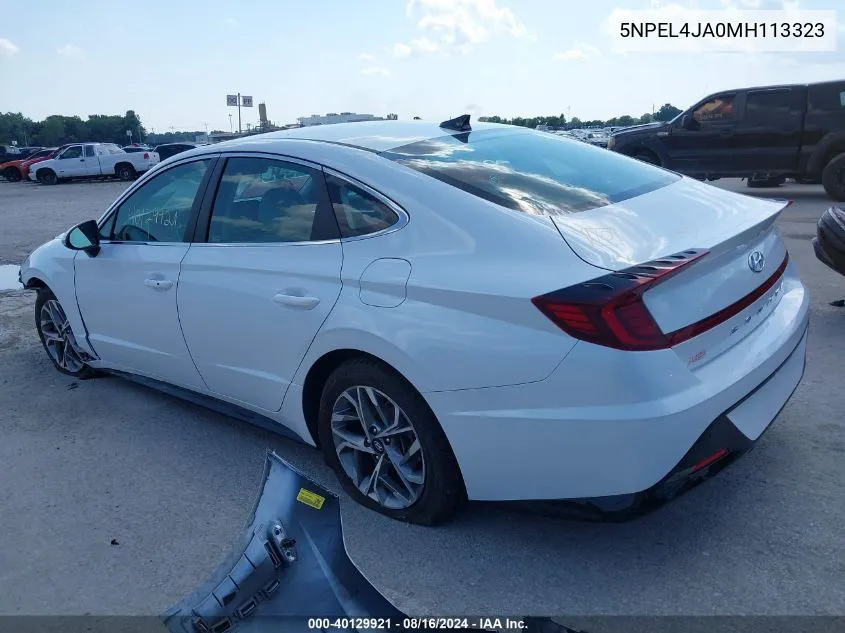 2021 Hyundai Sonata Sel VIN: 5NPEL4JA0MH113323 Lot: 40129921