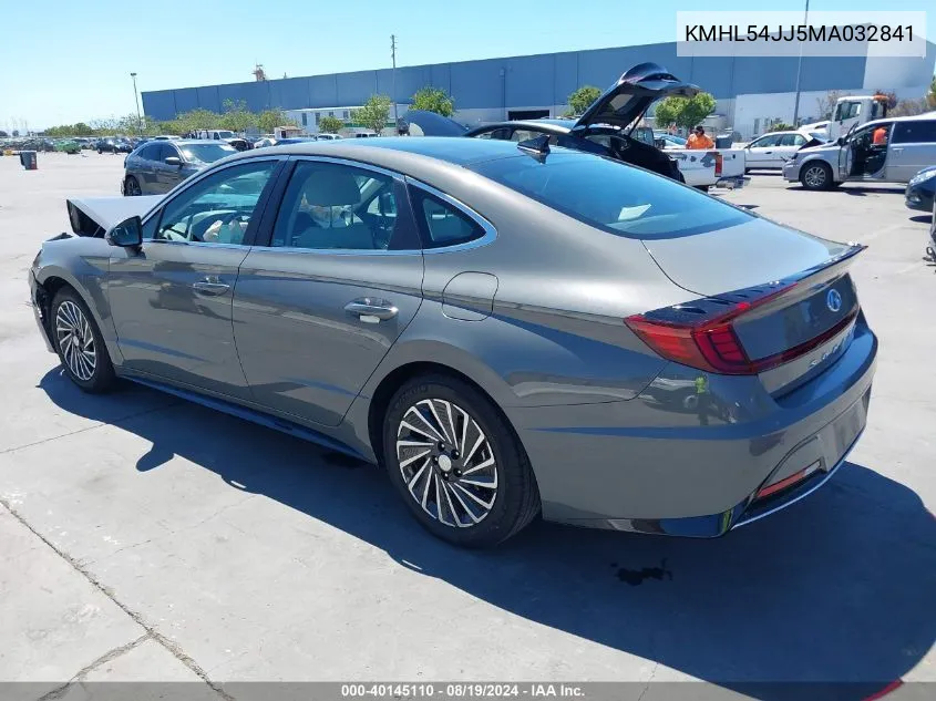 2021 Hyundai Sonata Limited VIN: KMHL54JJ5MA032841 Lot: 40145110