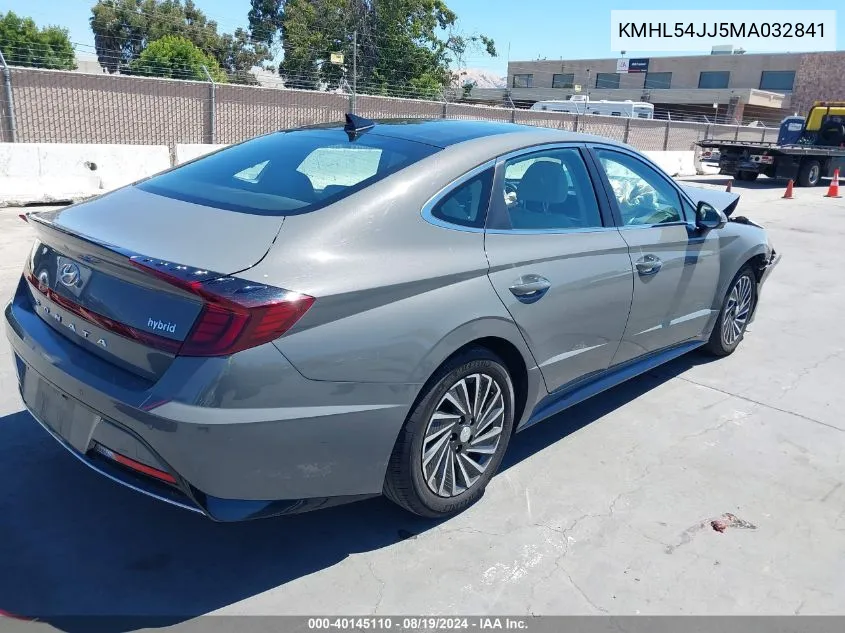 2021 Hyundai Sonata Limited VIN: KMHL54JJ5MA032841 Lot: 40145110