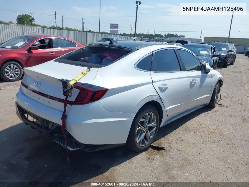 2021 Hyundai Sonata Sel VIN: 5NPEF4JA4MH125496 Lot: 40152601