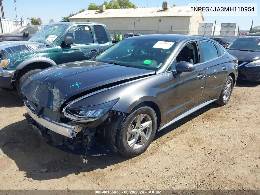 2021 Hyundai Sonata Se VIN: 5NPEG4JA3MH110954 Lot: 40155833