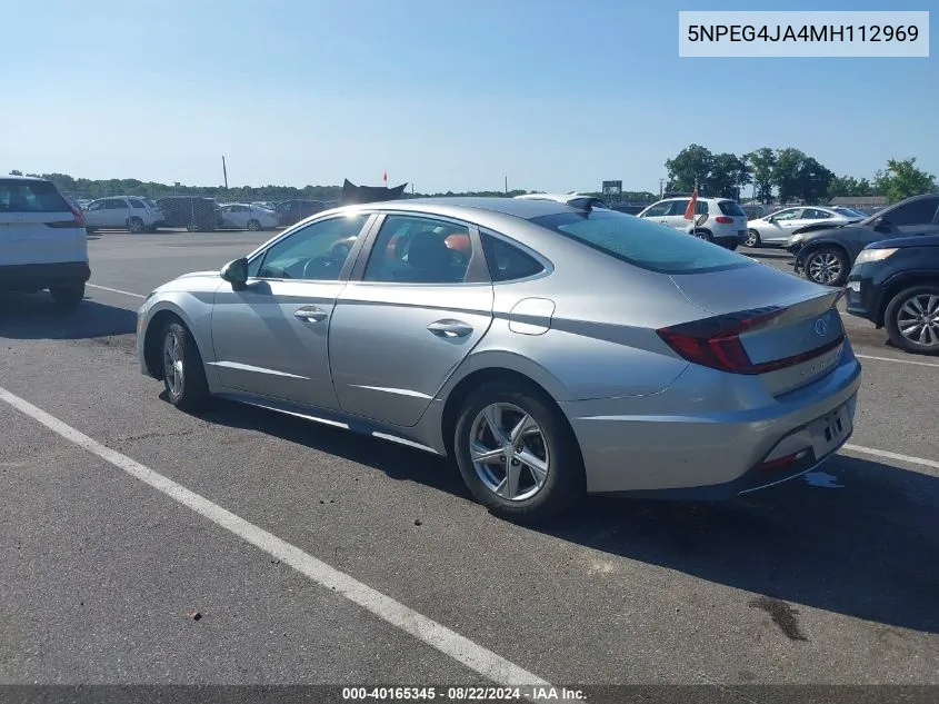 2021 Hyundai Sonata Se VIN: 5NPEG4JA4MH112969 Lot: 40165345