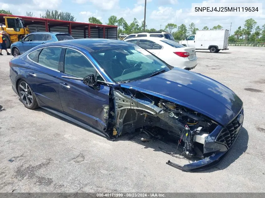 2021 Hyundai Sonata Sel Plus VIN: 5NPEJ4J25MH119634 Lot: 40171999