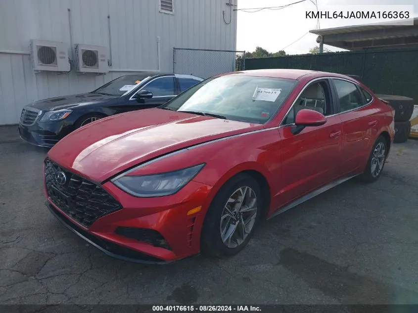 2021 Hyundai Sonata Sel VIN: KMHL64JA0MA166363 Lot: 40176615