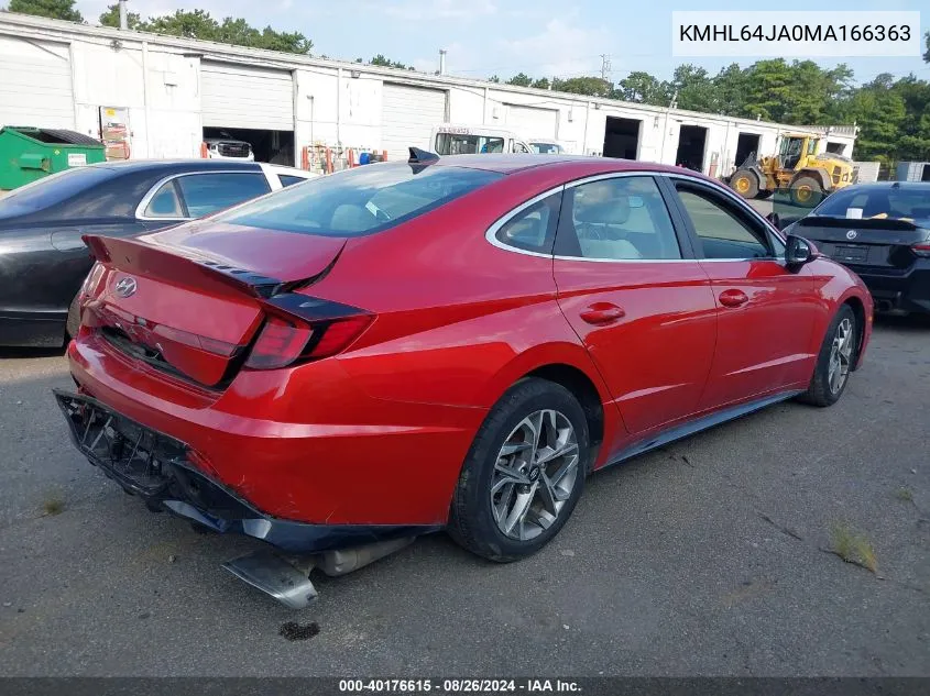 2021 Hyundai Sonata Sel VIN: KMHL64JA0MA166363 Lot: 40176615