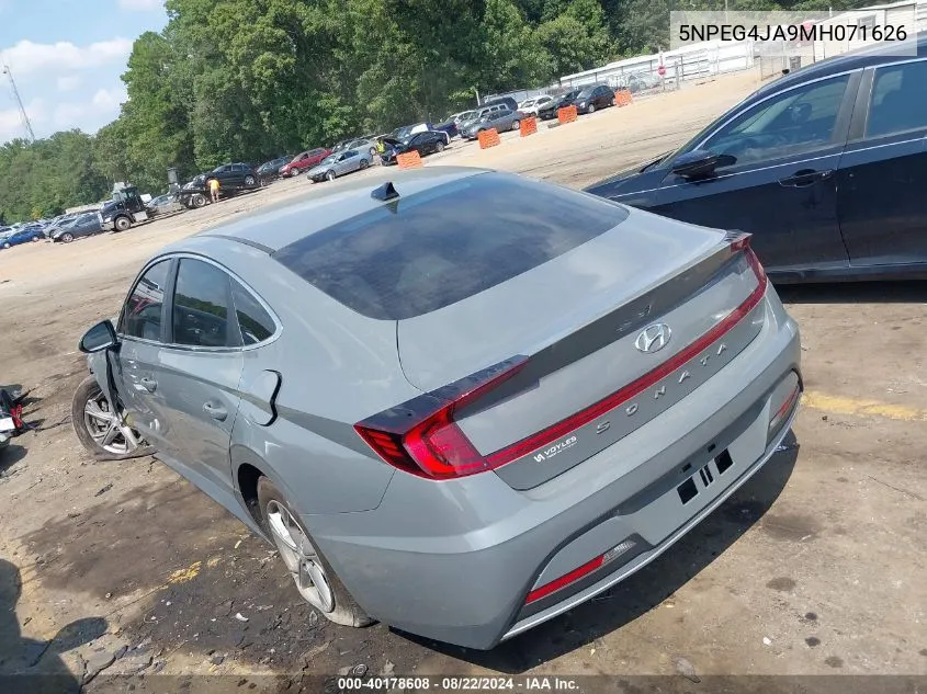 2021 Hyundai Sonata Se VIN: 5NPEG4JA9MH071626 Lot: 40178608