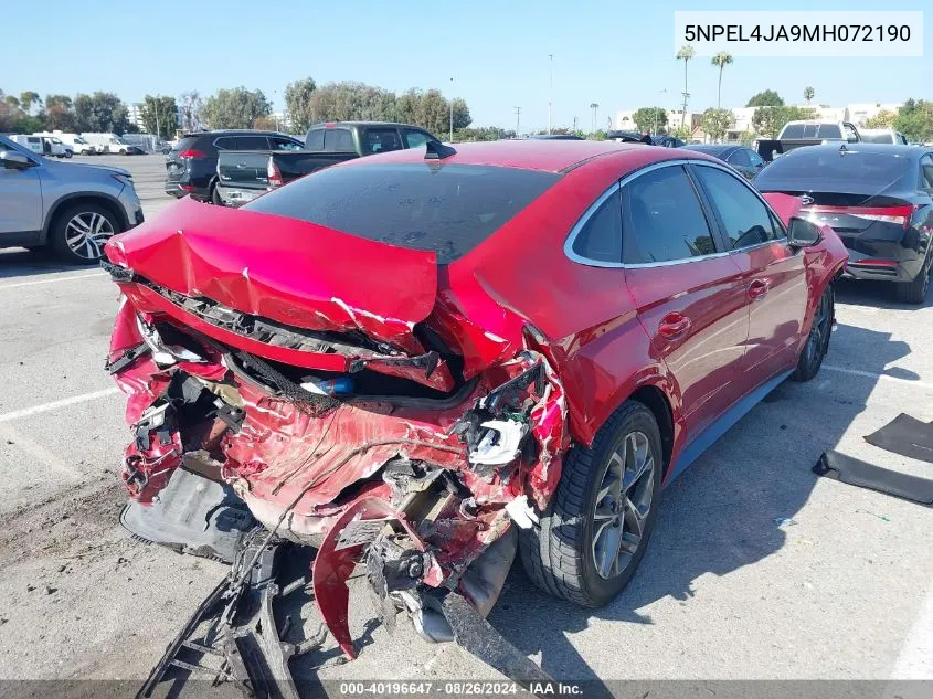 2021 Hyundai Sonata Sel VIN: 5NPEL4JA9MH072190 Lot: 40196647