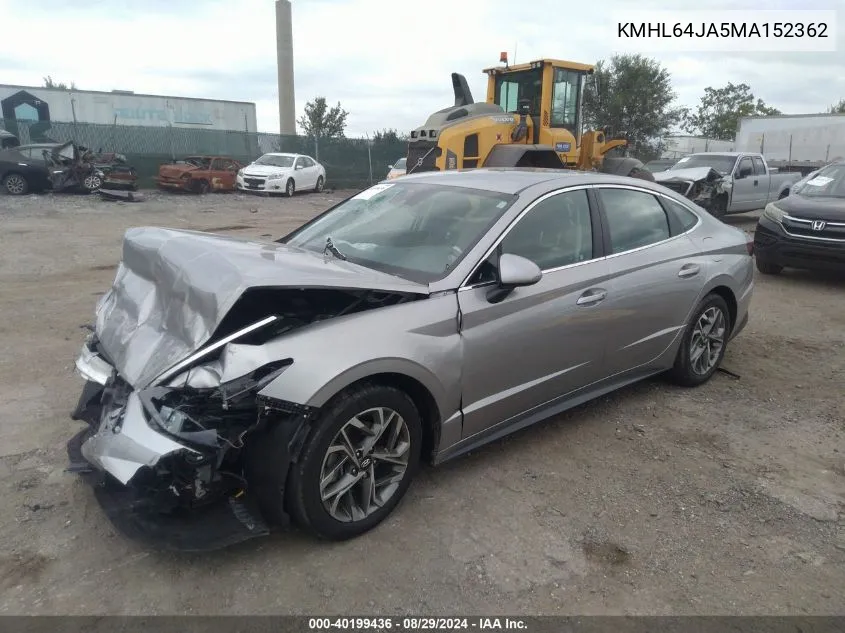 2021 Hyundai Sonata Sel VIN: KMHL64JA5MA152362 Lot: 40199436