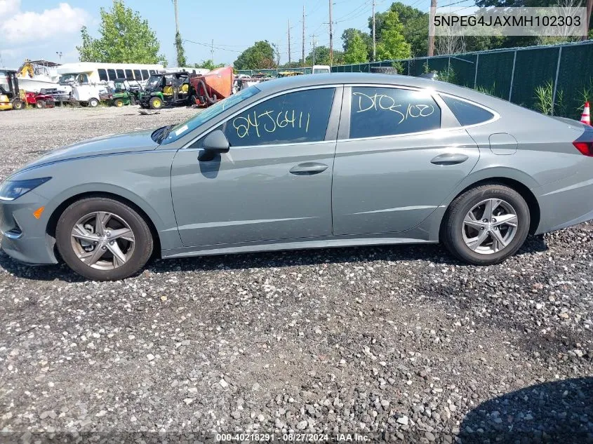 2021 Hyundai Sonata Se VIN: 5NPEG4JAXMH102303 Lot: 40218291