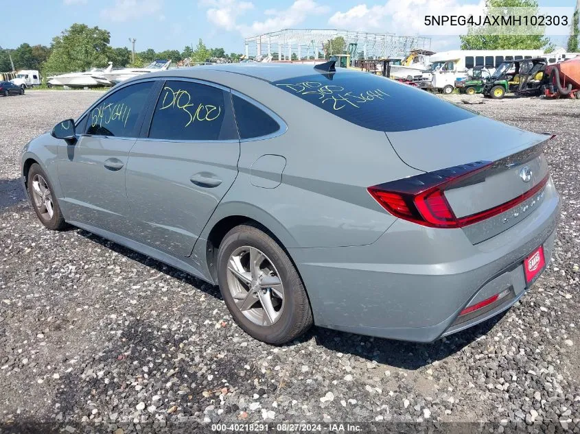 2021 Hyundai Sonata Se VIN: 5NPEG4JAXMH102303 Lot: 40218291