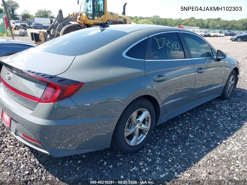 2021 Hyundai Sonata Se VIN: 5NPEG4JAXMH102303 Lot: 40218291