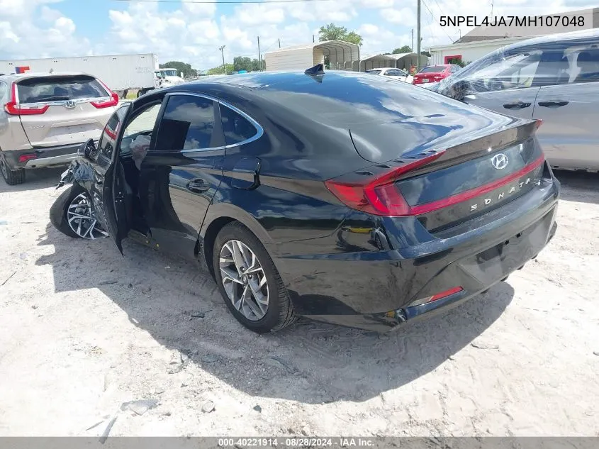 2021 Hyundai Sonata Sel VIN: 5NPEL4JA7MH107048 Lot: 40221914