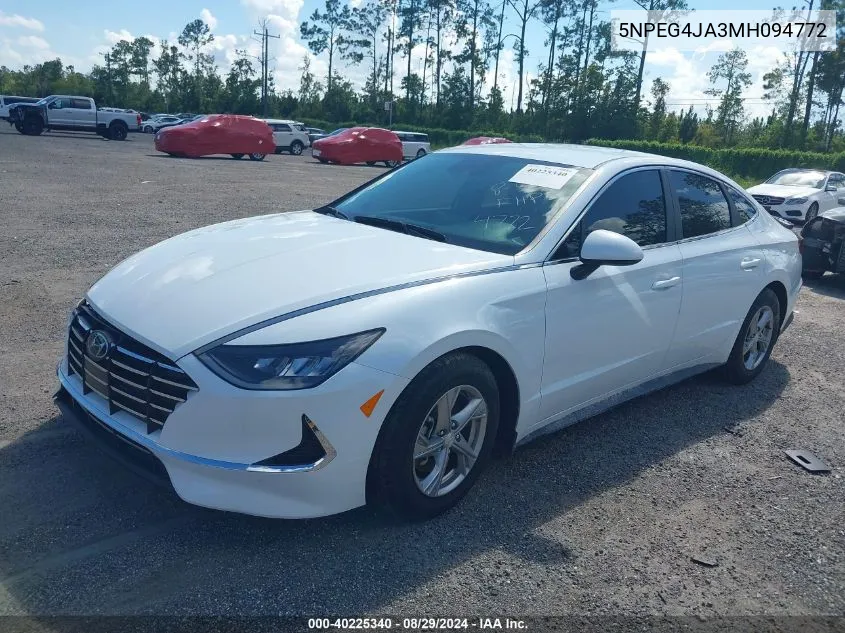 2021 Hyundai Sonata Se VIN: 5NPEG4JA3MH094772 Lot: 40225340