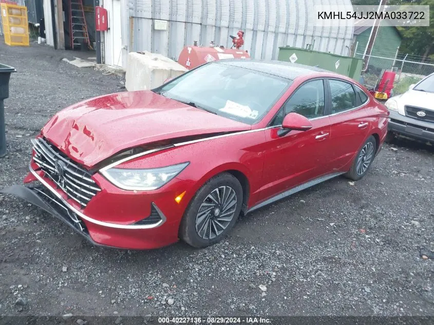 2021 Hyundai Sonata Limited VIN: KMHL54JJ2MA033722 Lot: 40227136