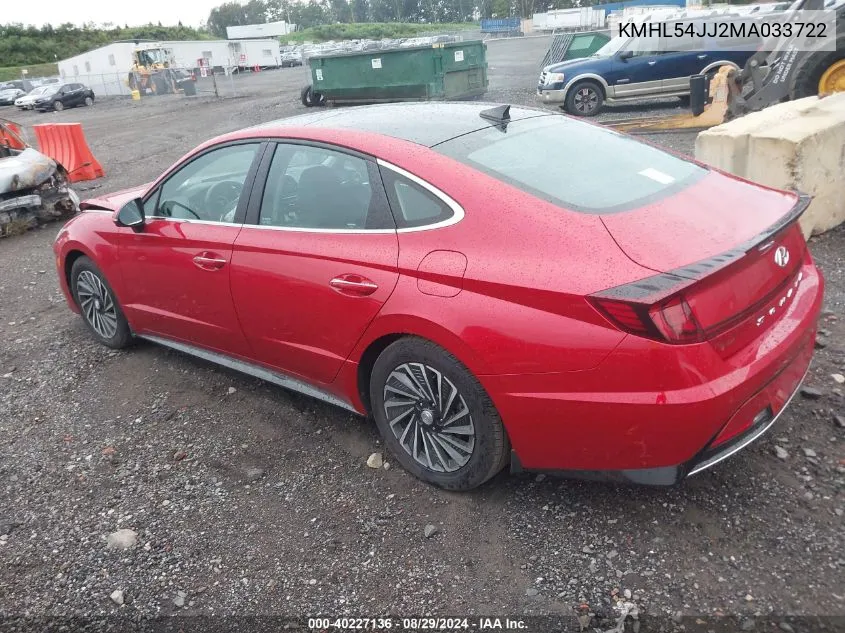 2021 Hyundai Sonata Limited VIN: KMHL54JJ2MA033722 Lot: 40227136