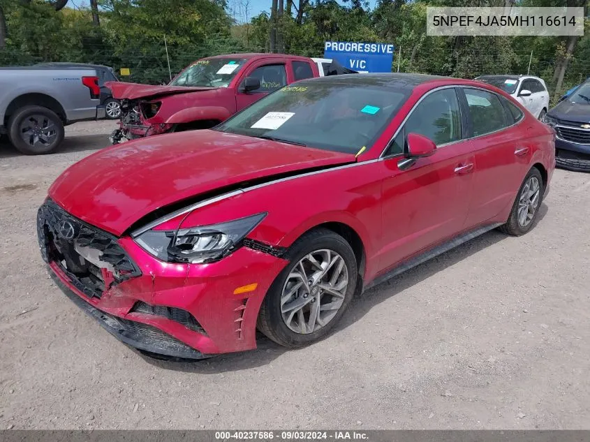 2021 Hyundai Sonata Sel VIN: 5NPEF4JA5MH116614 Lot: 40237586