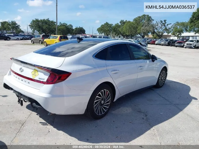 2021 Hyundai Sonata Limited VIN: KMHL54JJ0MA036537 Lot: 40240436