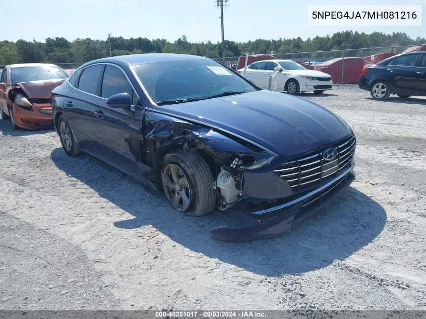 2021 Hyundai Sonata Se VIN: 5NPEG4JA7MH081216 Lot: 40251017