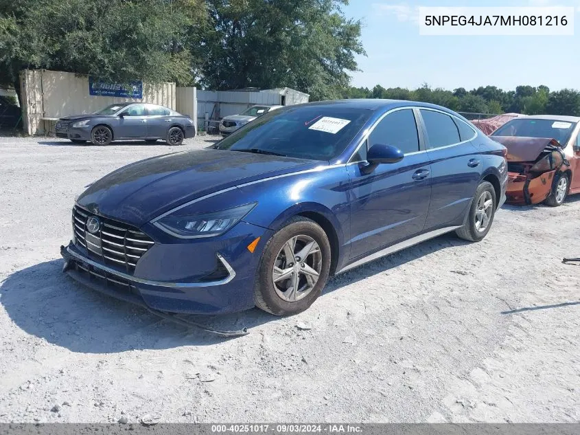 2021 Hyundai Sonata Se VIN: 5NPEG4JA7MH081216 Lot: 40251017