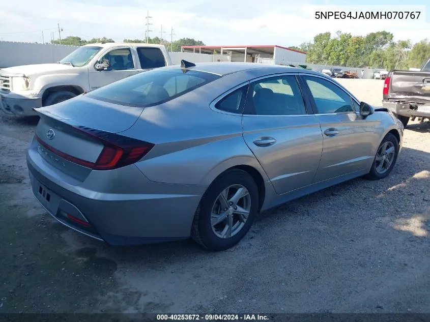 2021 Hyundai Sonata Se VIN: 5NPEG4JA0MH070767 Lot: 40253672