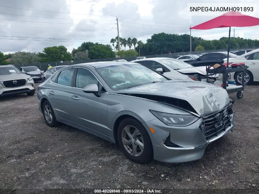 2021 Hyundai Sonata Se VIN: 5NPEG4JA0MH091893 Lot: 40259840