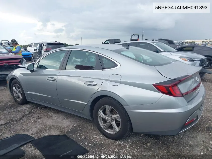 2021 Hyundai Sonata Se VIN: 5NPEG4JA0MH091893 Lot: 40259840