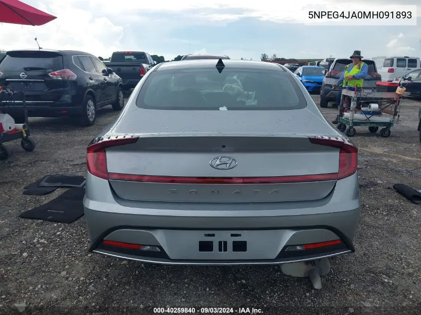 2021 Hyundai Sonata Se VIN: 5NPEG4JA0MH091893 Lot: 40259840