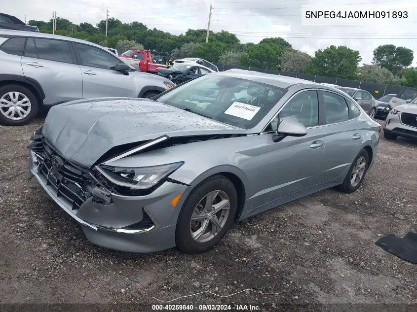 2021 Hyundai Sonata Se VIN: 5NPEG4JA0MH091893 Lot: 40259840