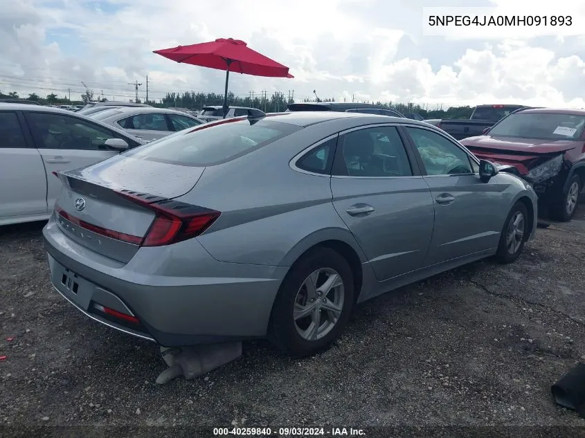 5NPEG4JA0MH091893 2021 Hyundai Sonata Se