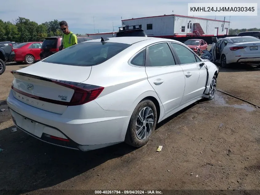 KMHL24JJ4MA030345 2021 Hyundai Sonata Blue