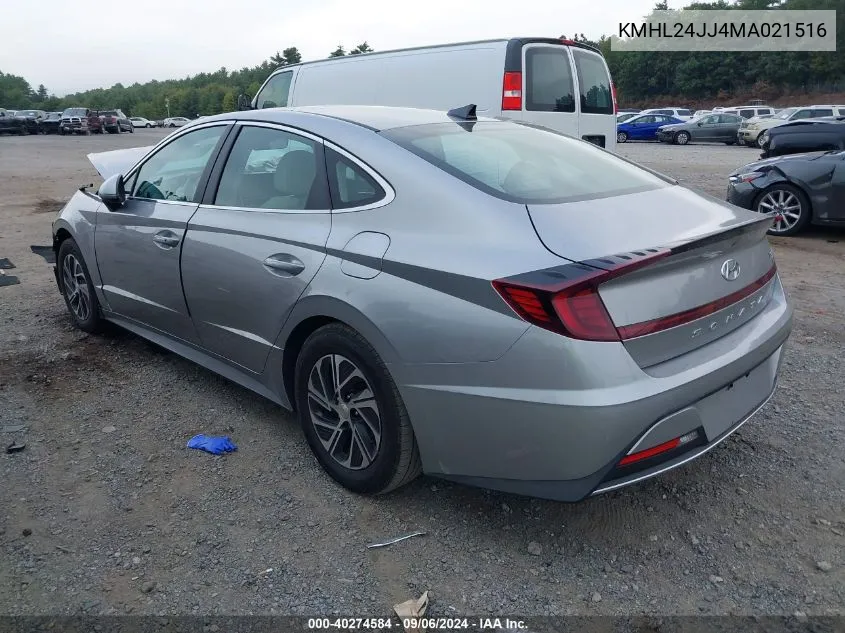 KMHL24JJ4MA021516 2021 Hyundai Sonata Hybrid/Blue