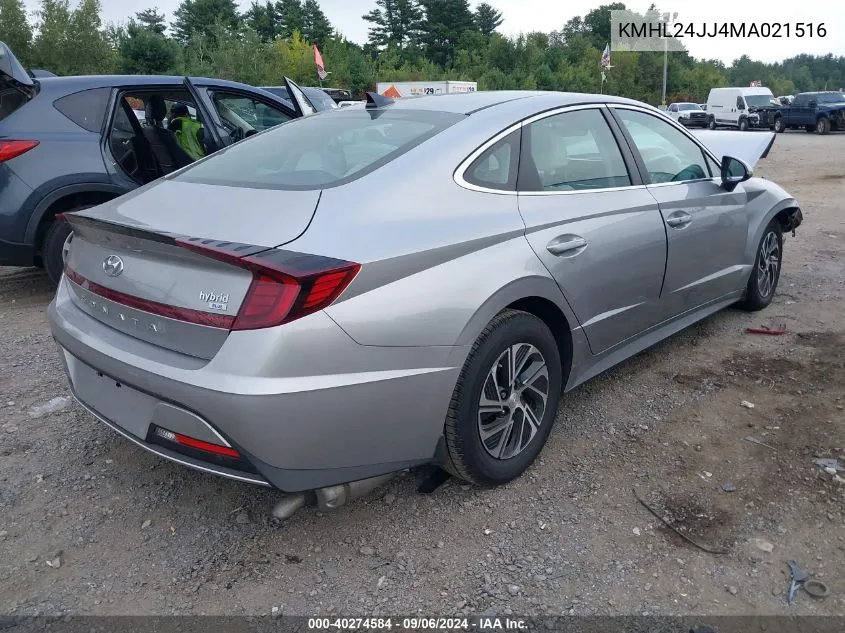 KMHL24JJ4MA021516 2021 Hyundai Sonata Hybrid/Blue