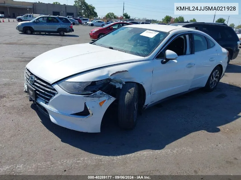 2021 Hyundai Sonata Blue VIN: KMHL24JJ5MA021928 Lot: 40289177