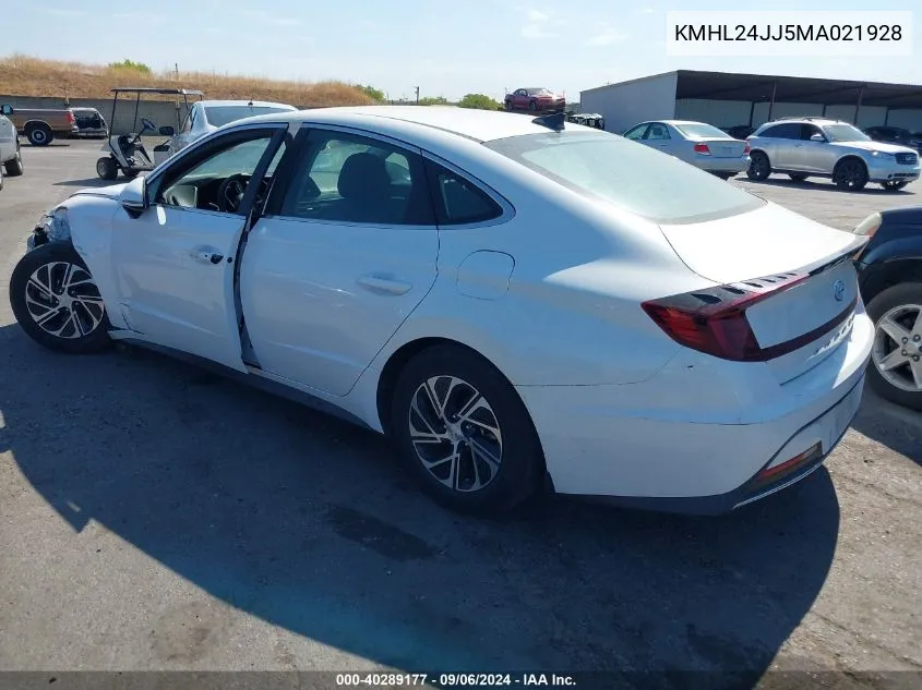 KMHL24JJ5MA021928 2021 Hyundai Sonata Blue