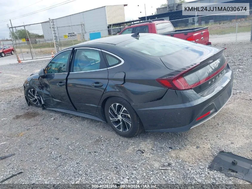 KMHL24JJ1MA030674 2021 Hyundai Sonata Blue