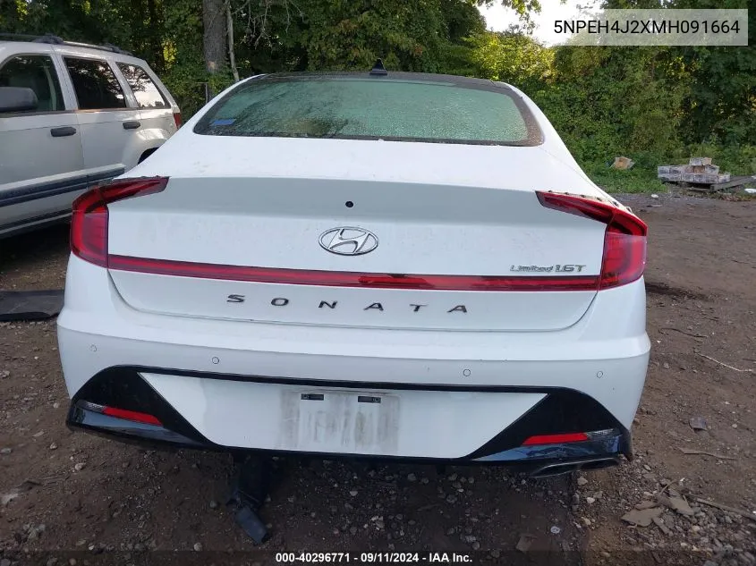 2021 Hyundai Sonata Limited VIN: 5NPEH4J2XMH091664 Lot: 40296771