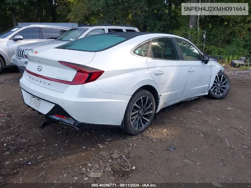 2021 Hyundai Sonata Limited VIN: 5NPEH4J2XMH091664 Lot: 40296771