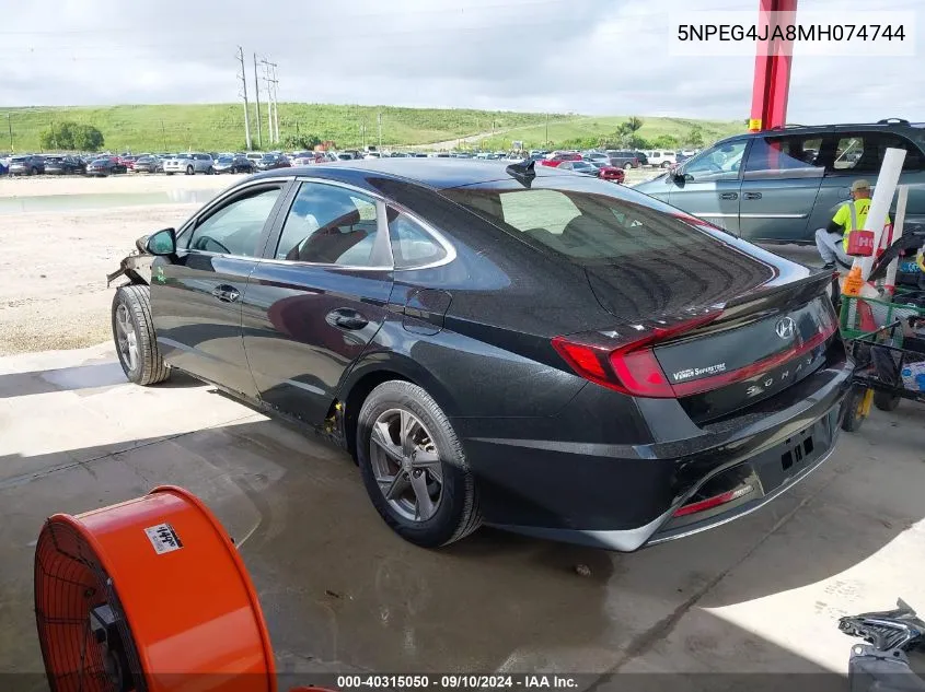 2021 Hyundai Sonata Se VIN: 5NPEG4JA8MH074744 Lot: 40315050