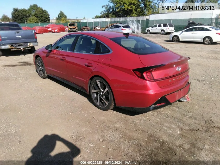 5NPEJ4J27MH108313 2021 Hyundai Sonata Sel Plus