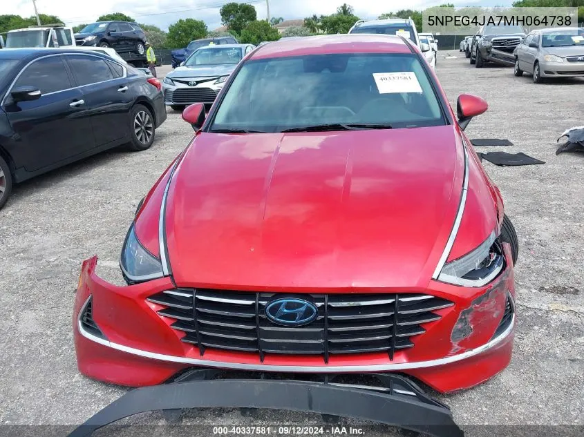 2021 Hyundai Sonata Se VIN: 5NPEG4JA7MH064738 Lot: 40337581